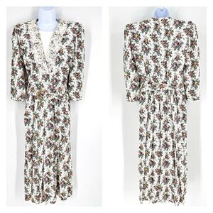 Vintage SL Fashions 80s Cottagecore Floral dress size 10 secretary Grannycore mi